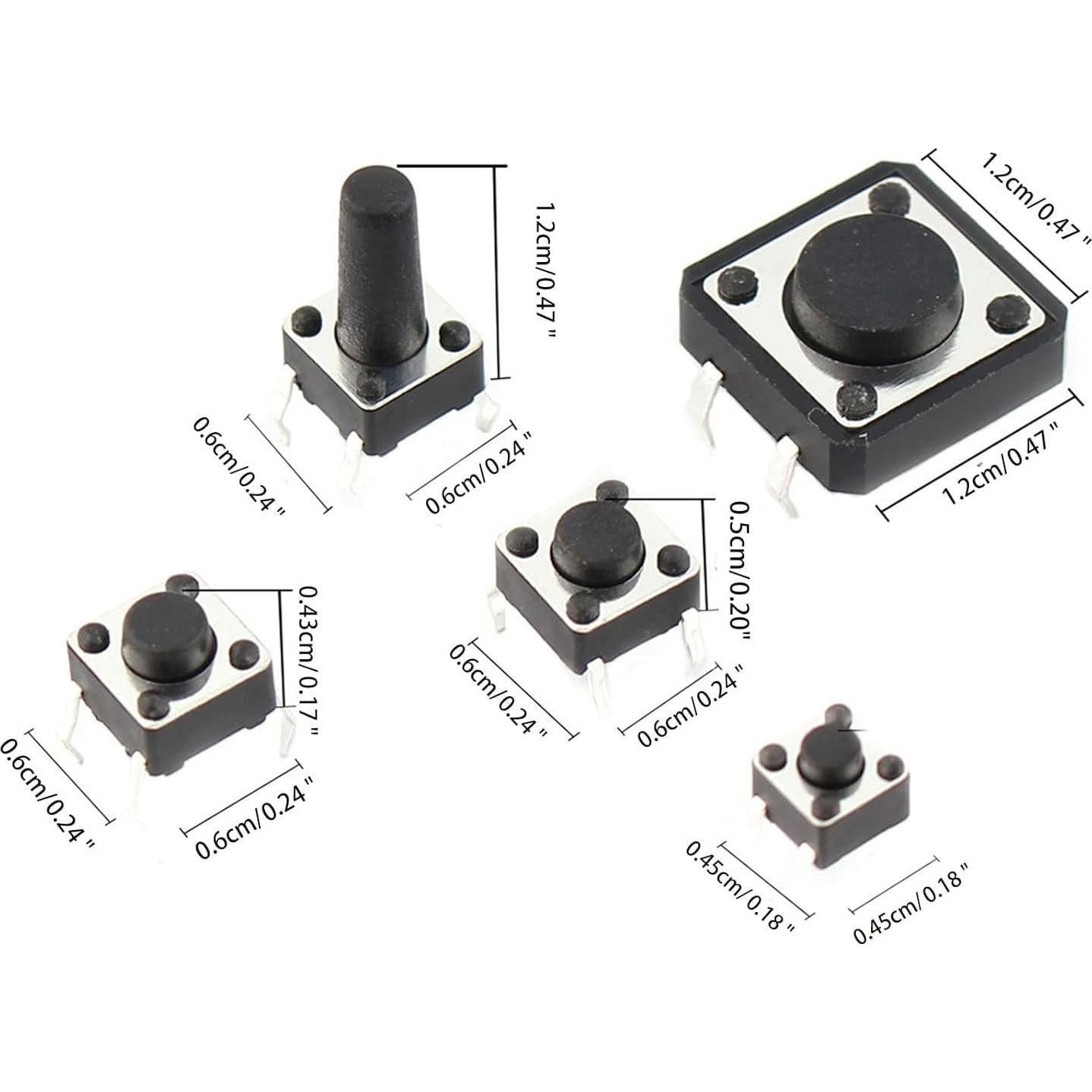 Kit de Interruptores Táctiles Micro NewLuyer 125 Piezas 25 Valores