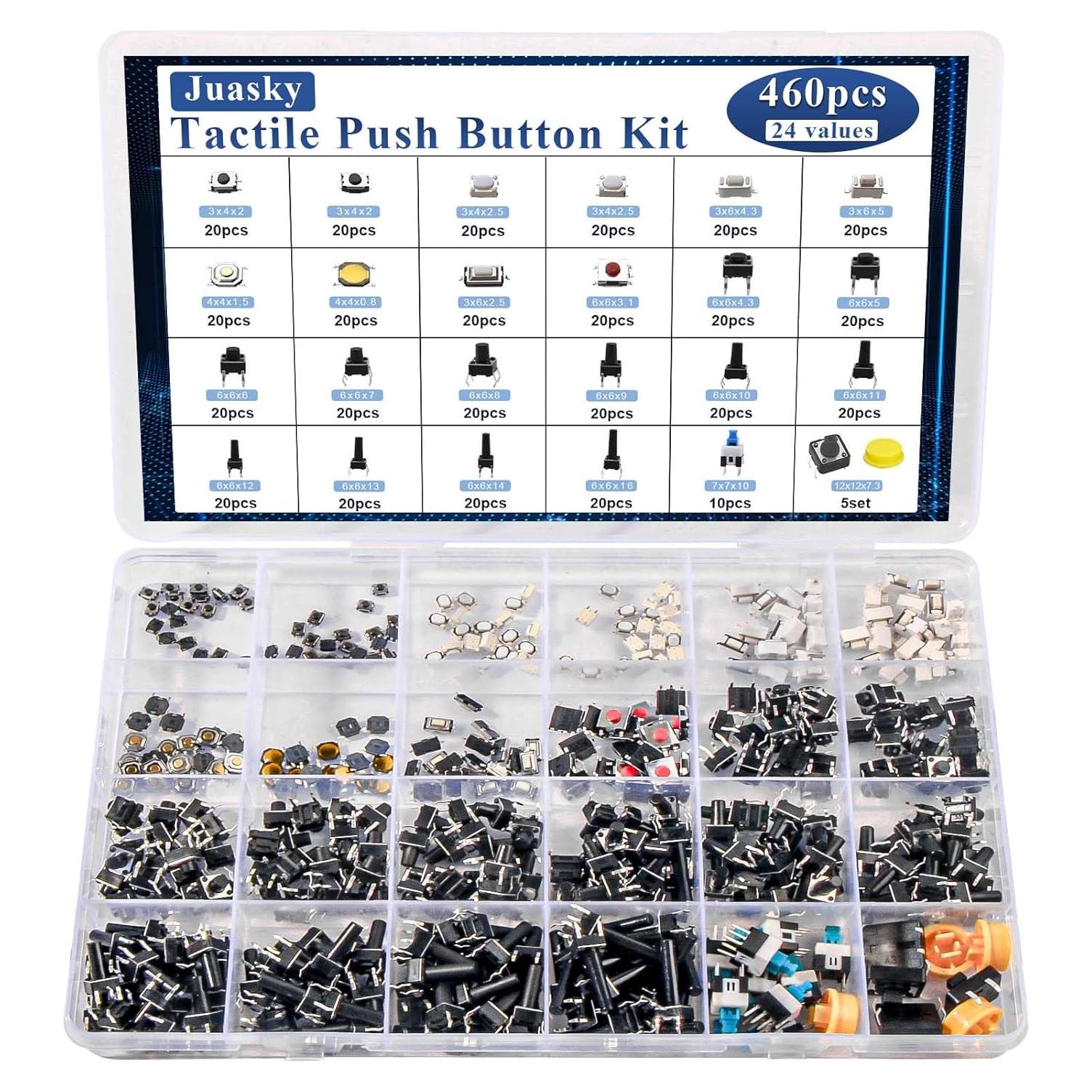 Kit de Interruptores Táctiles Juasky 460pcs 24 Valores DC12V