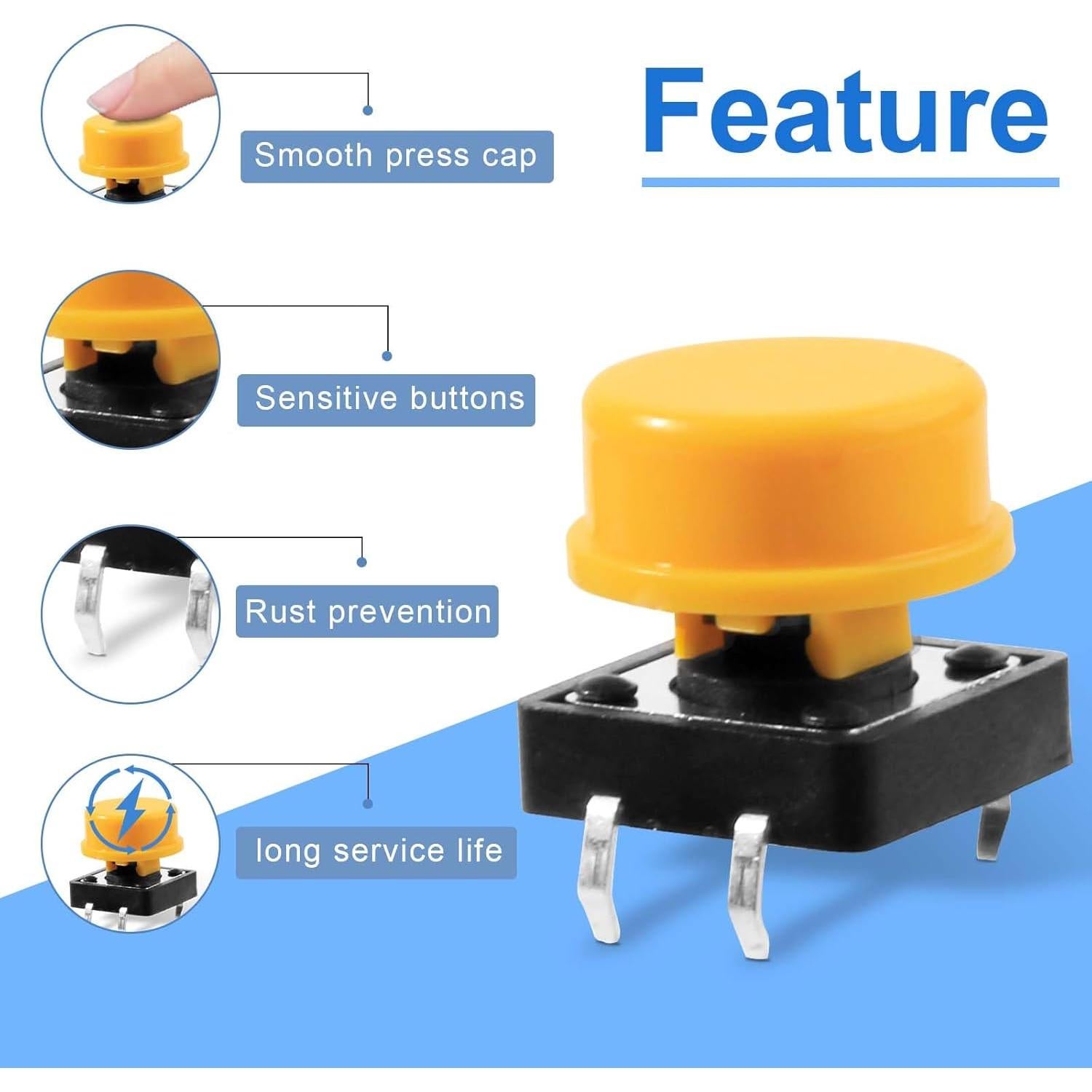 Kit de Interruptores Táctiles Juasky 460pcs 24 Valores DC12V