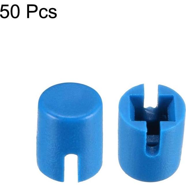 50 Tapas de Botón Pulsador Táctil uxcell 4.6x5.5mm Azul