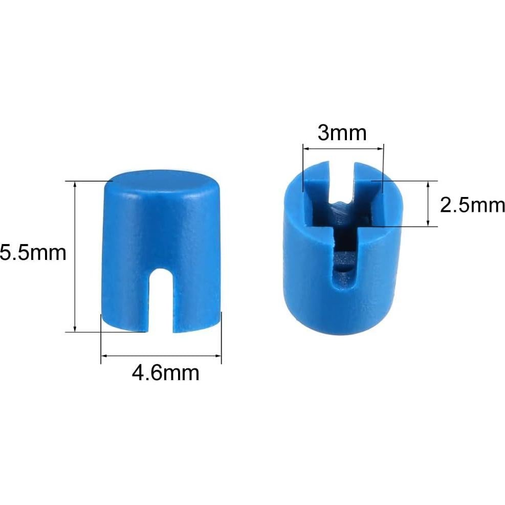 50 Tapas de Botón Pulsador Táctil uxcell 4.6x5.5mm Azul