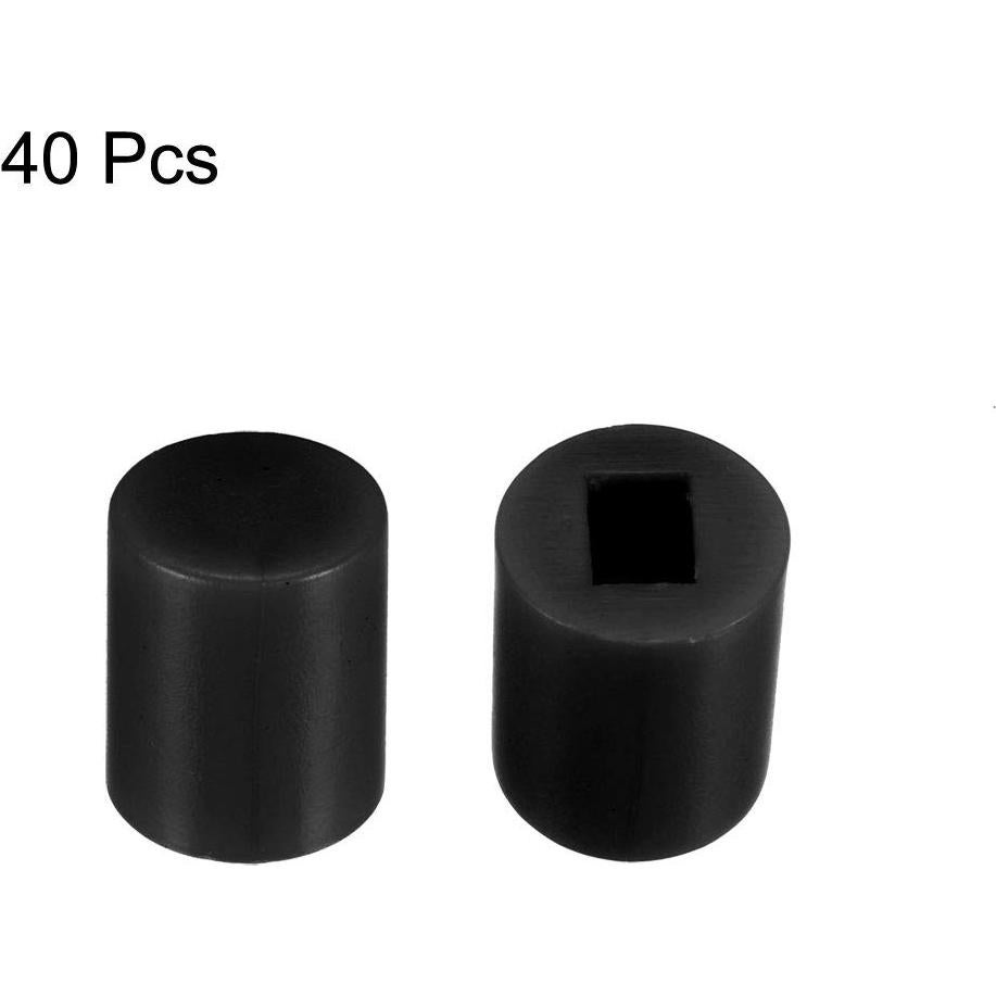 40 Tapas de Botón Pulsador Táctil uxcell 6x7mm Negro
