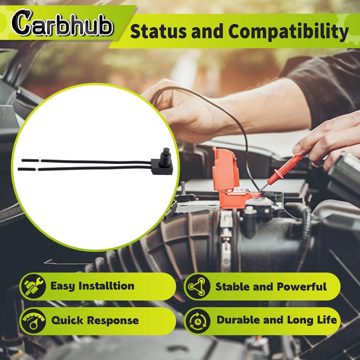 5 Pcs Interruptor de Botón a Prueba de Agua Carbhub 12V