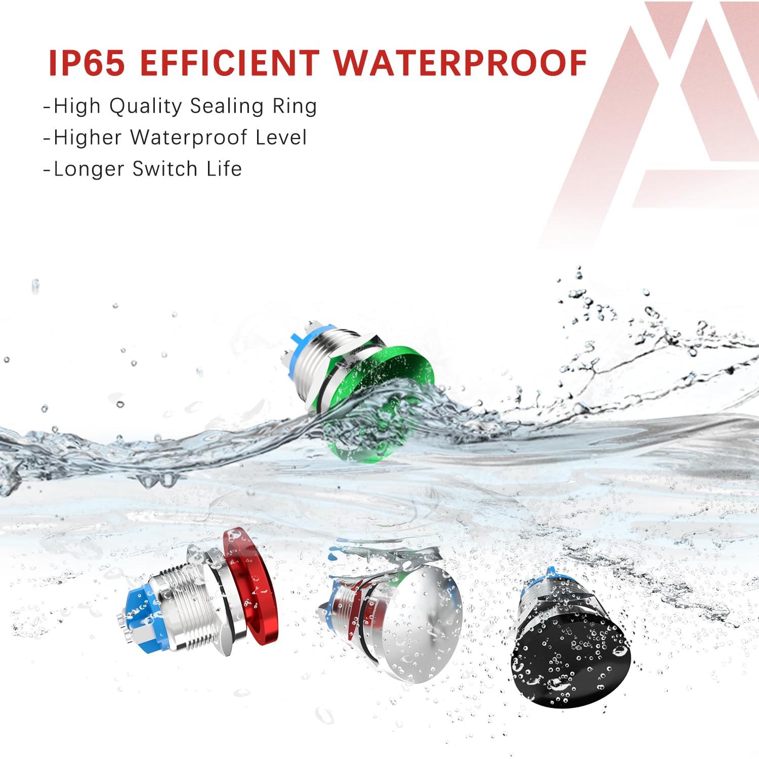 Interruptor Pulsador Cabeza de Hongo APIELE 22mm Rojo IP65 250V 5A