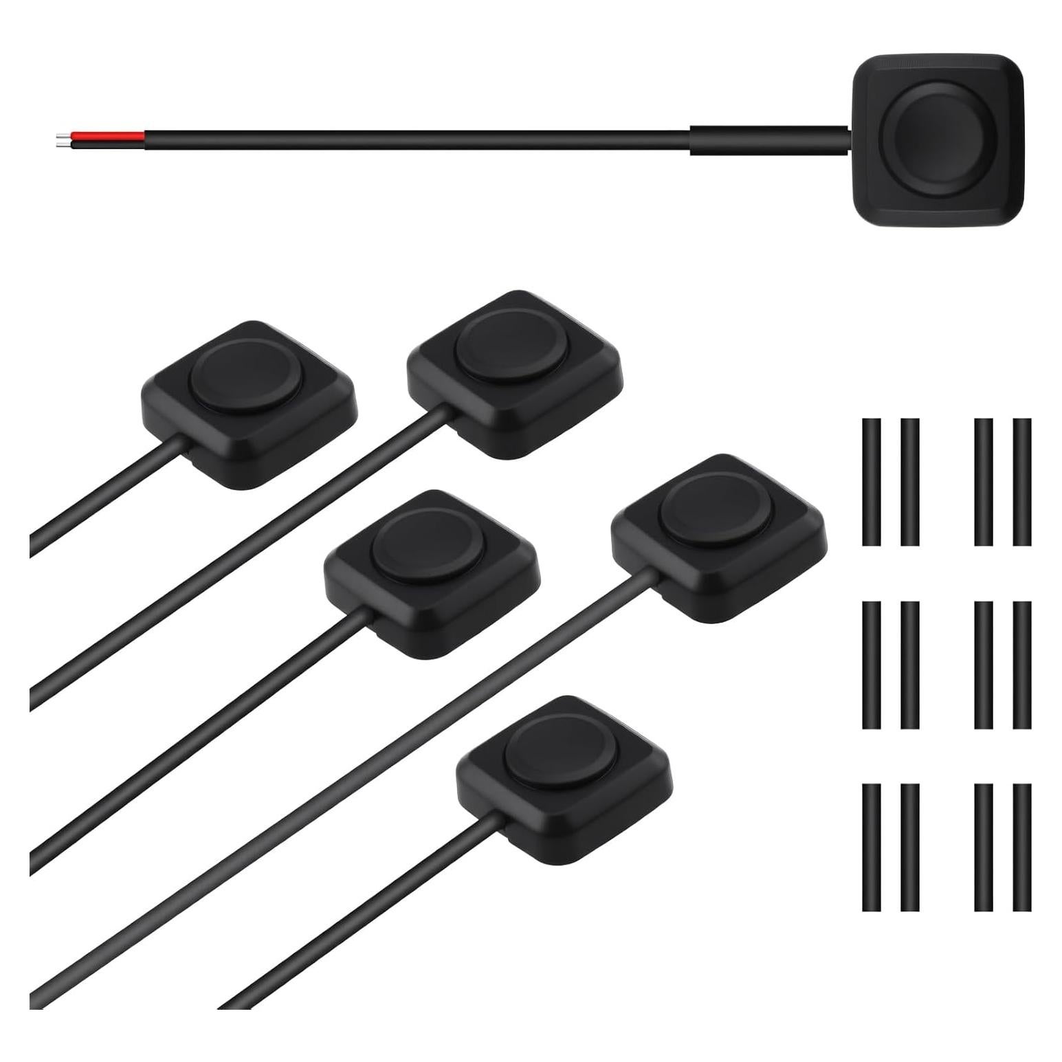 6 Interruptores Momentáneos 12V/24V SATUY con Cables 30cm