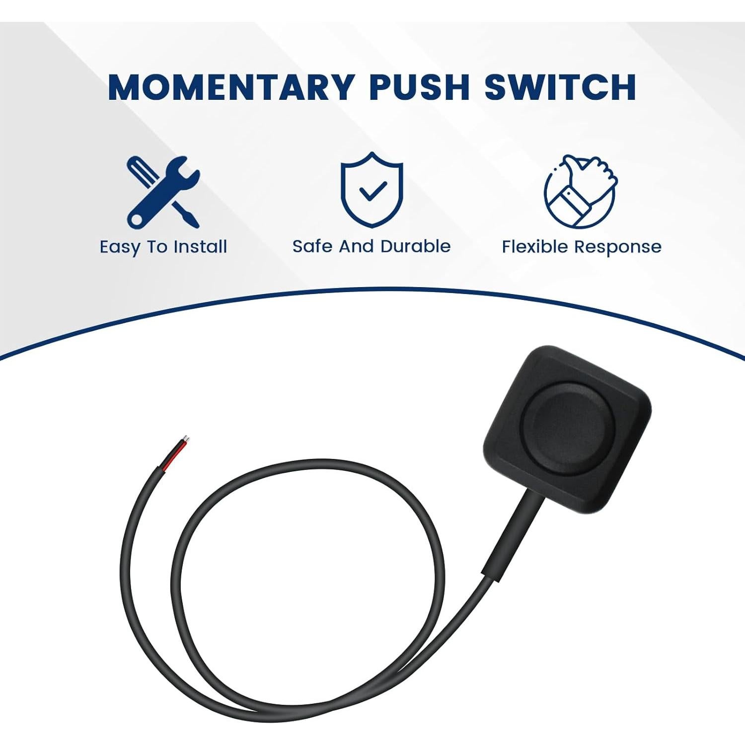 6 Interruptores Momentáneos 12V/24V SATUY con Cables 30cm