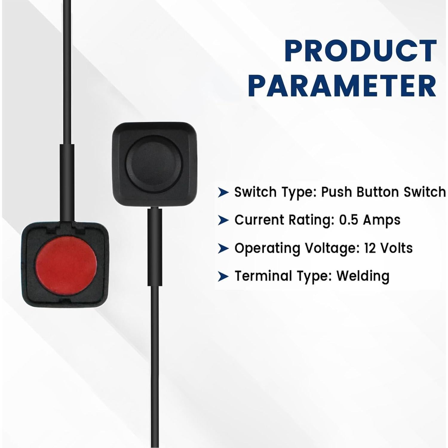 6 Interruptores Momentáneos 12V/24V SATUY con Cables 30cm