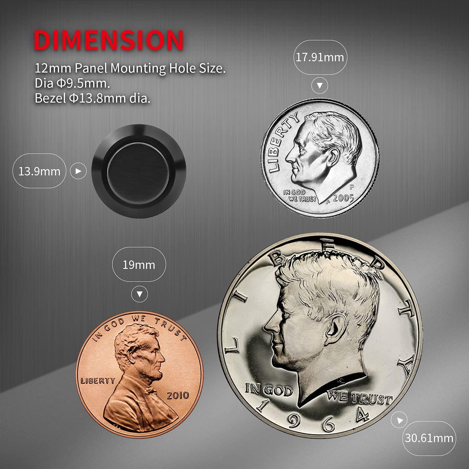 Interruptor de Botón Momentáneo Impermeable DaierTek 12mm