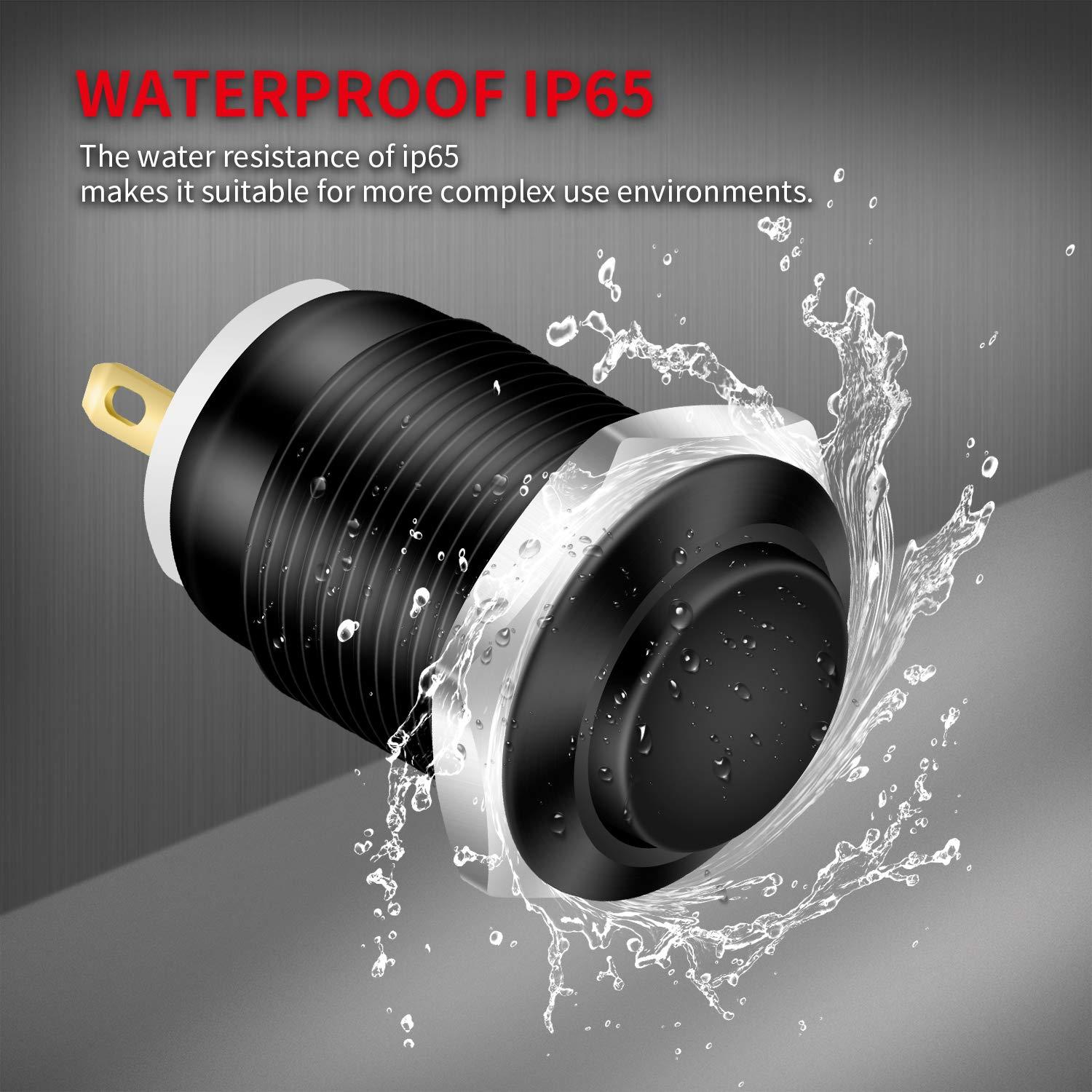 Interruptor de Botón Momentáneo Impermeable DaierTek 12mm