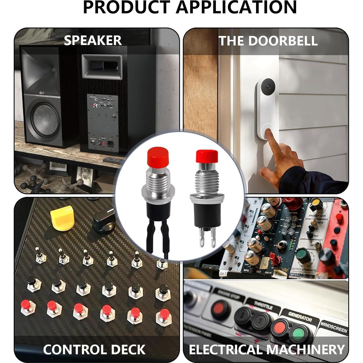 Interruptor de Botón Momentáneo VEXUNGA 12 Piezas 250V 1A