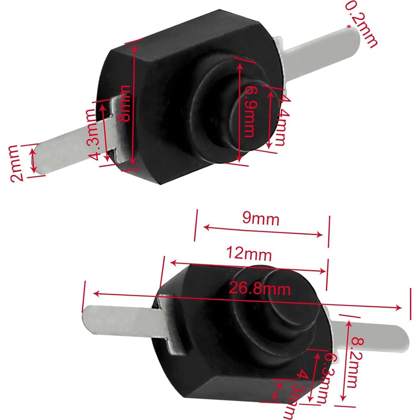 Interruptor Micro ON/OFF Litoexpe 50 Pcs 30V 1A Negro