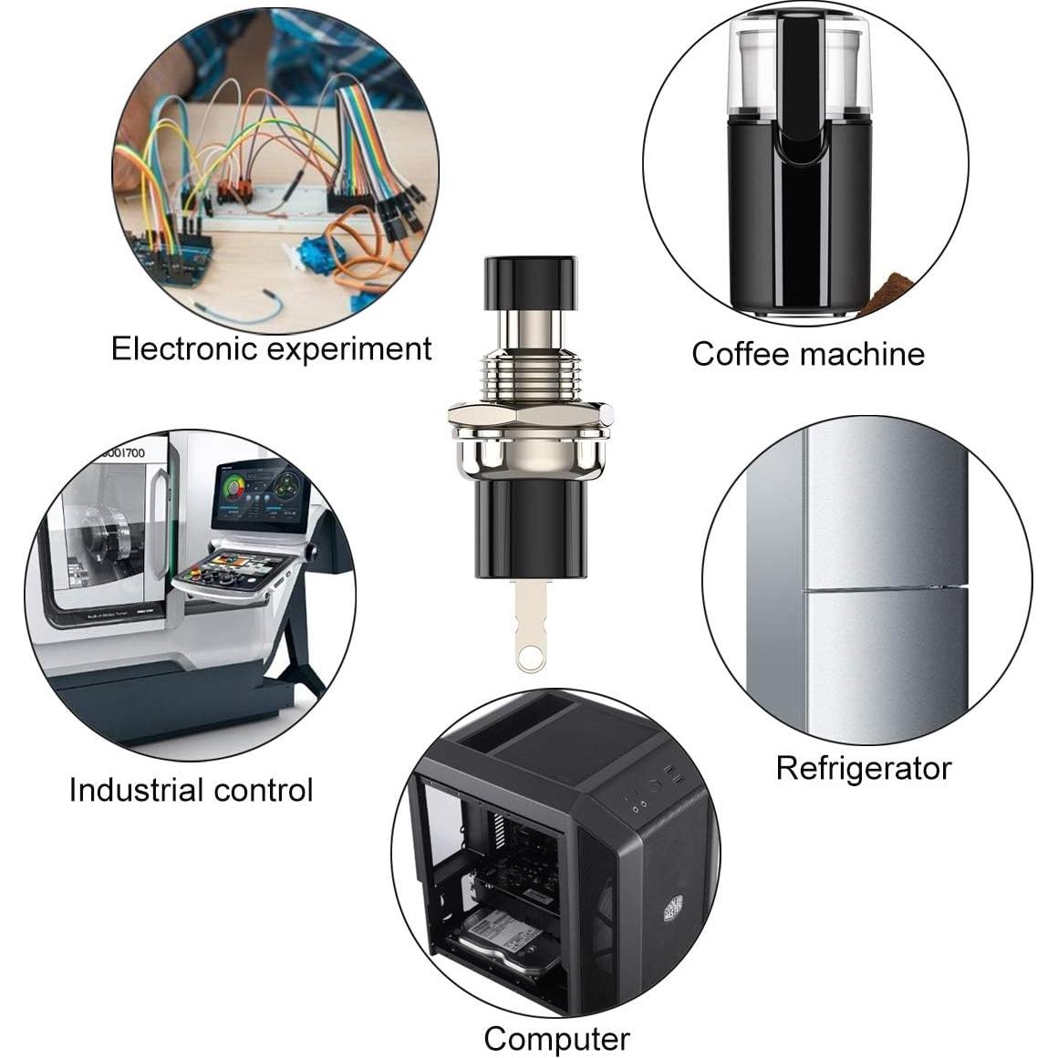 Interruptor de botón momentáneo DIYhz NC 1A 250V 10pcs