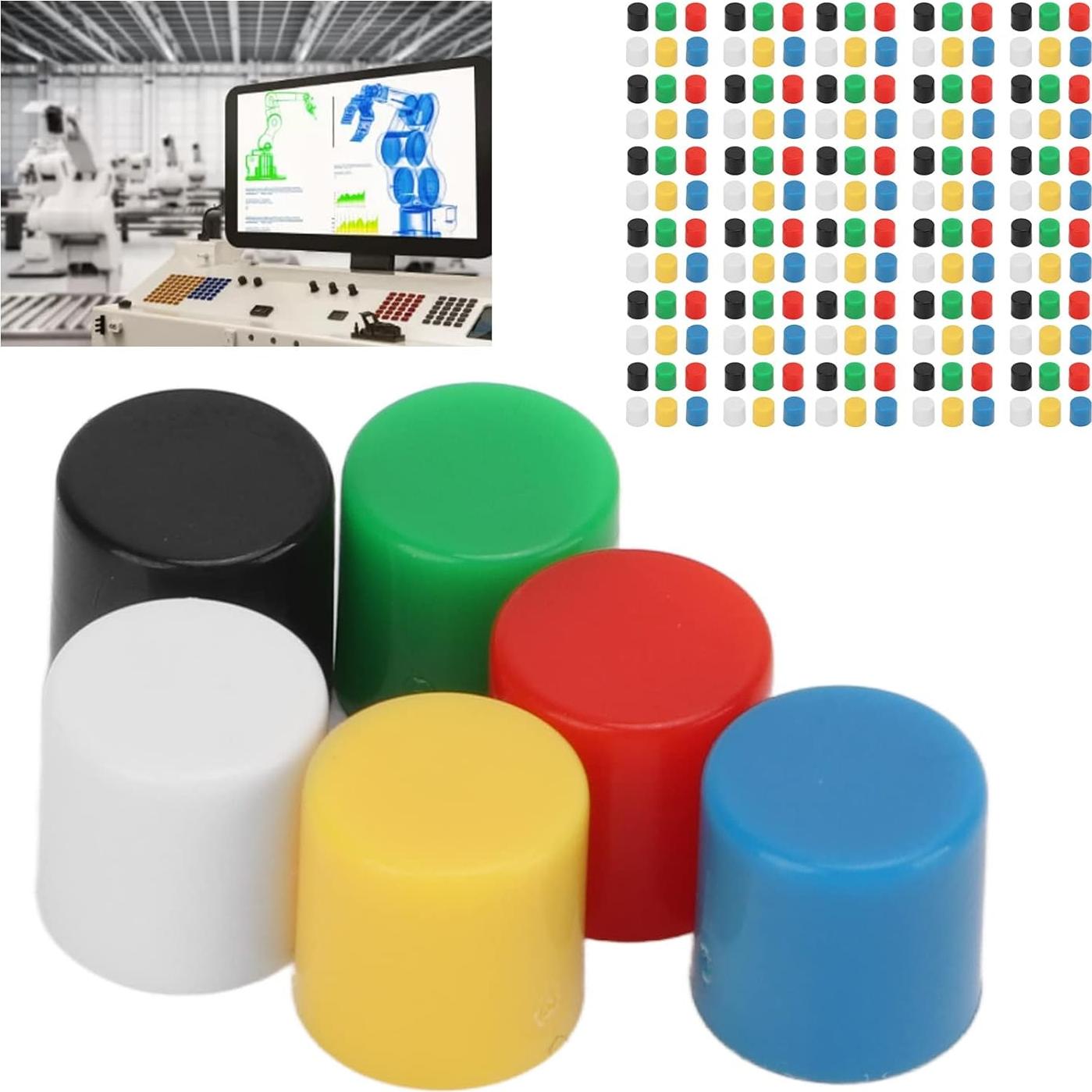 180 Cubiertas de Botón de Presión ABS Walfront - 6 Colores