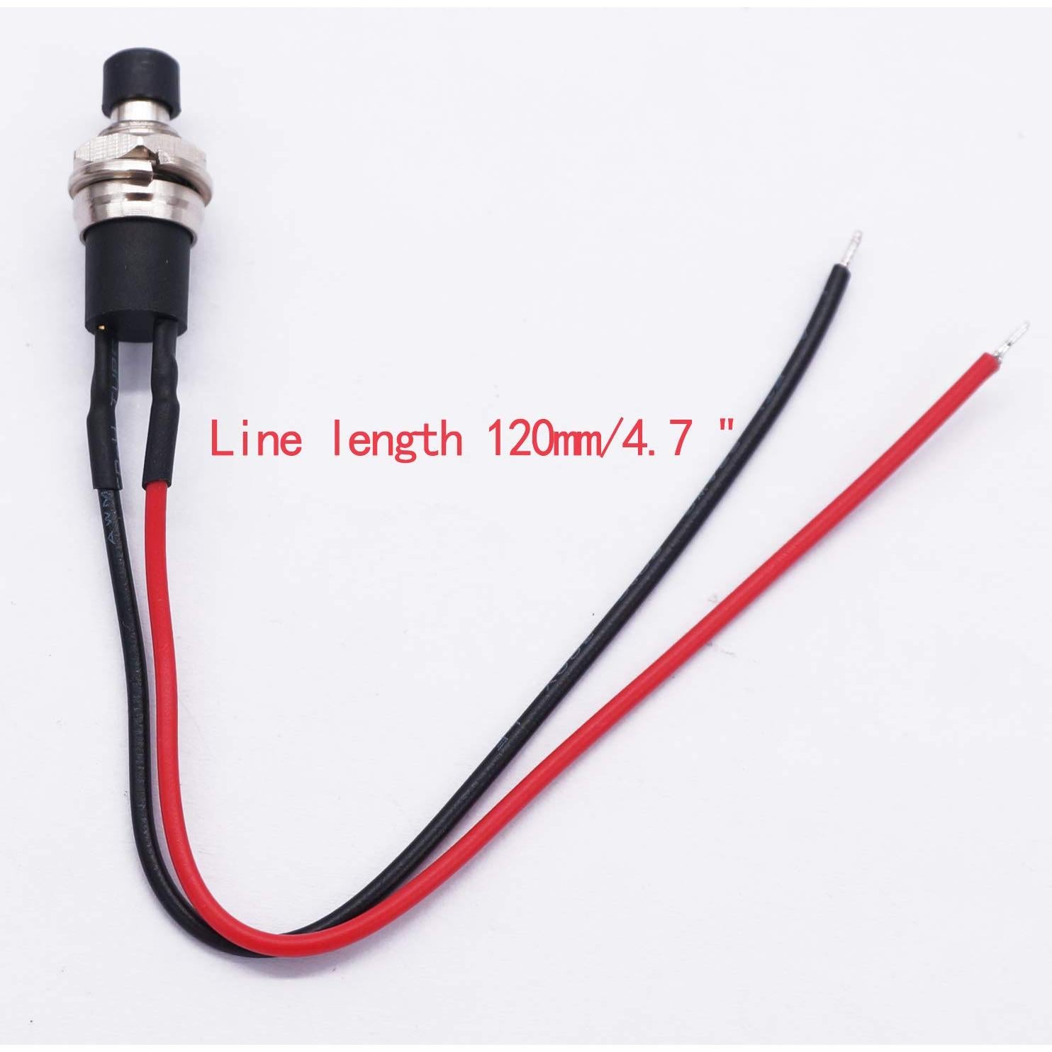 Interruptor de Botón de Presión Twidec 3A 250V 4 Pcs Negro