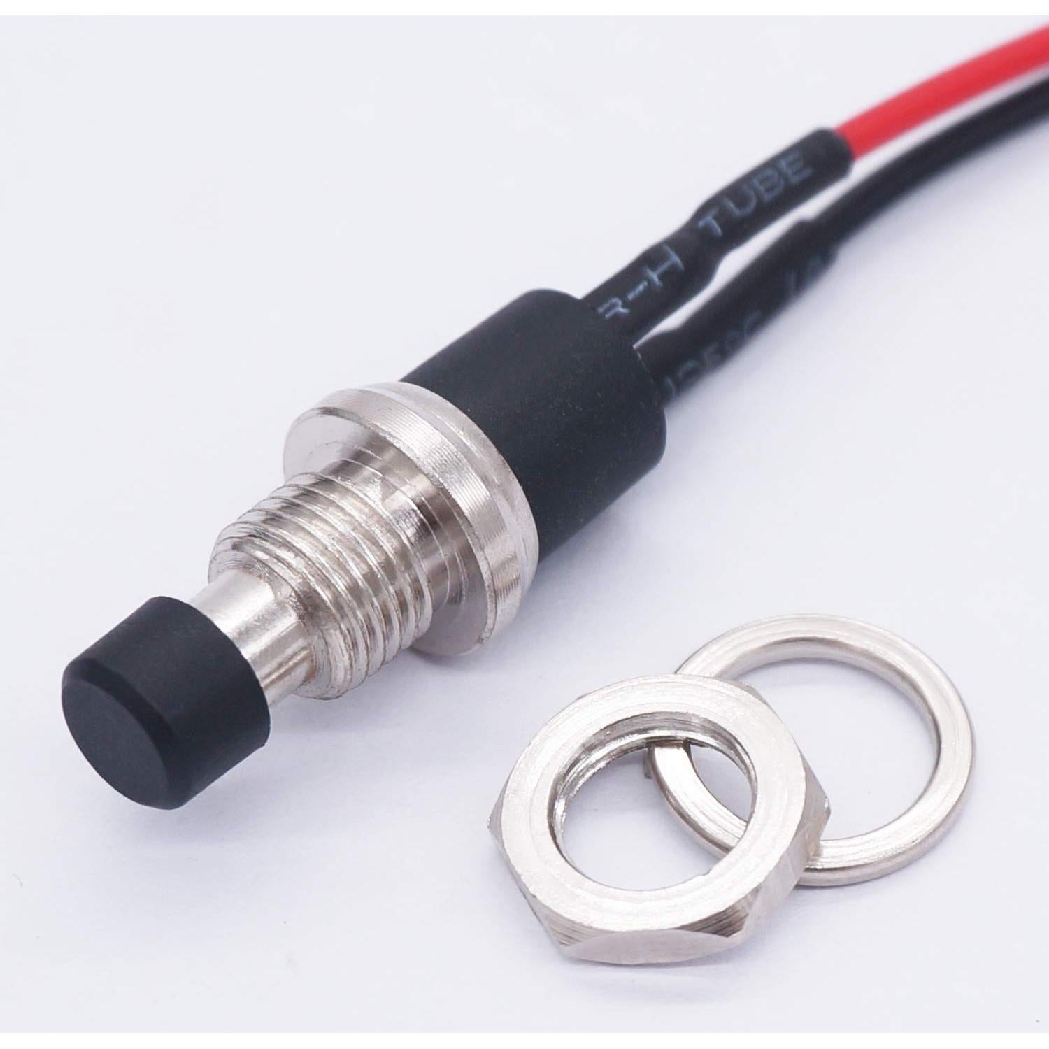 Interruptor de Botón de Presión Twidec 3A 250V 4 Pcs Negro