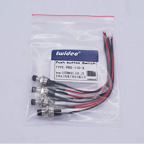 Interruptor de Botón de Presión Twidec 3A 250V 4 Pcs Negro