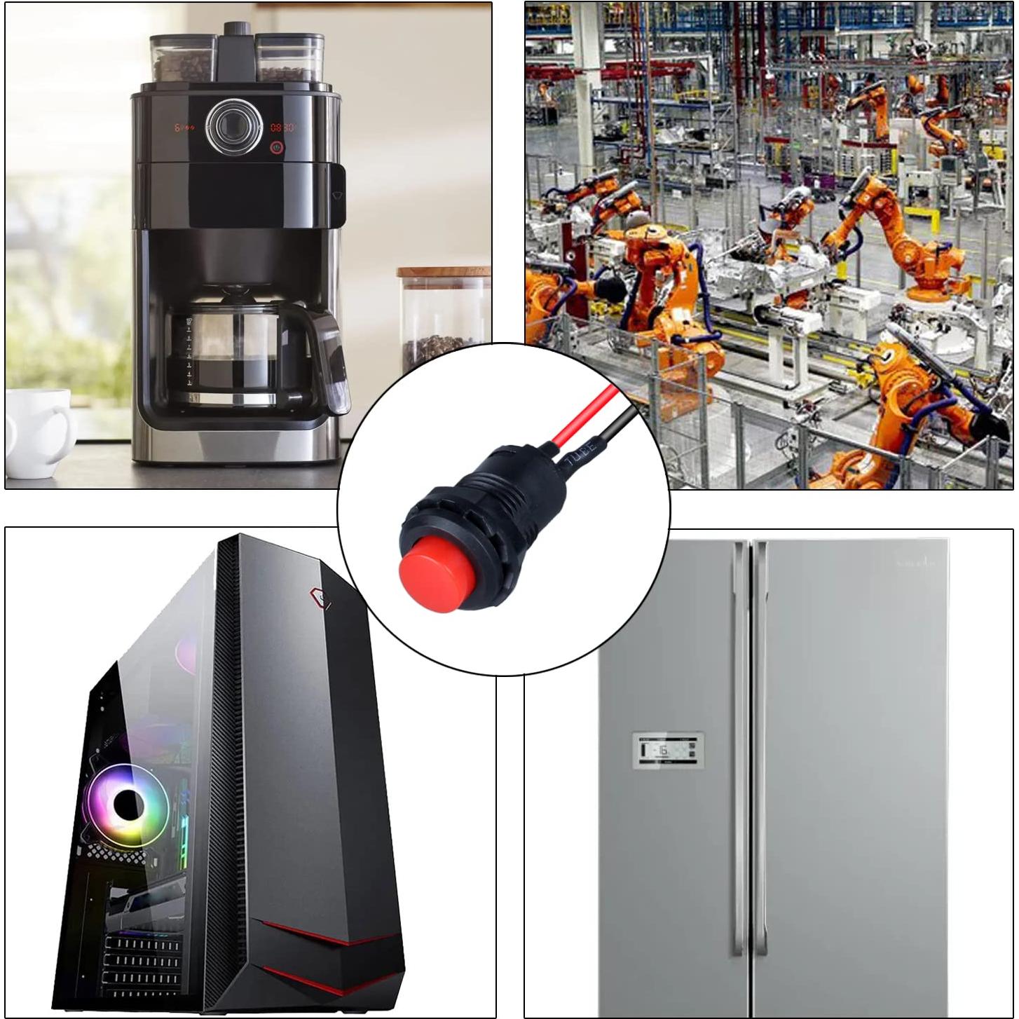 Paquete de 12 Interruptores de Botón Mini DMWD 12mm ON-Off