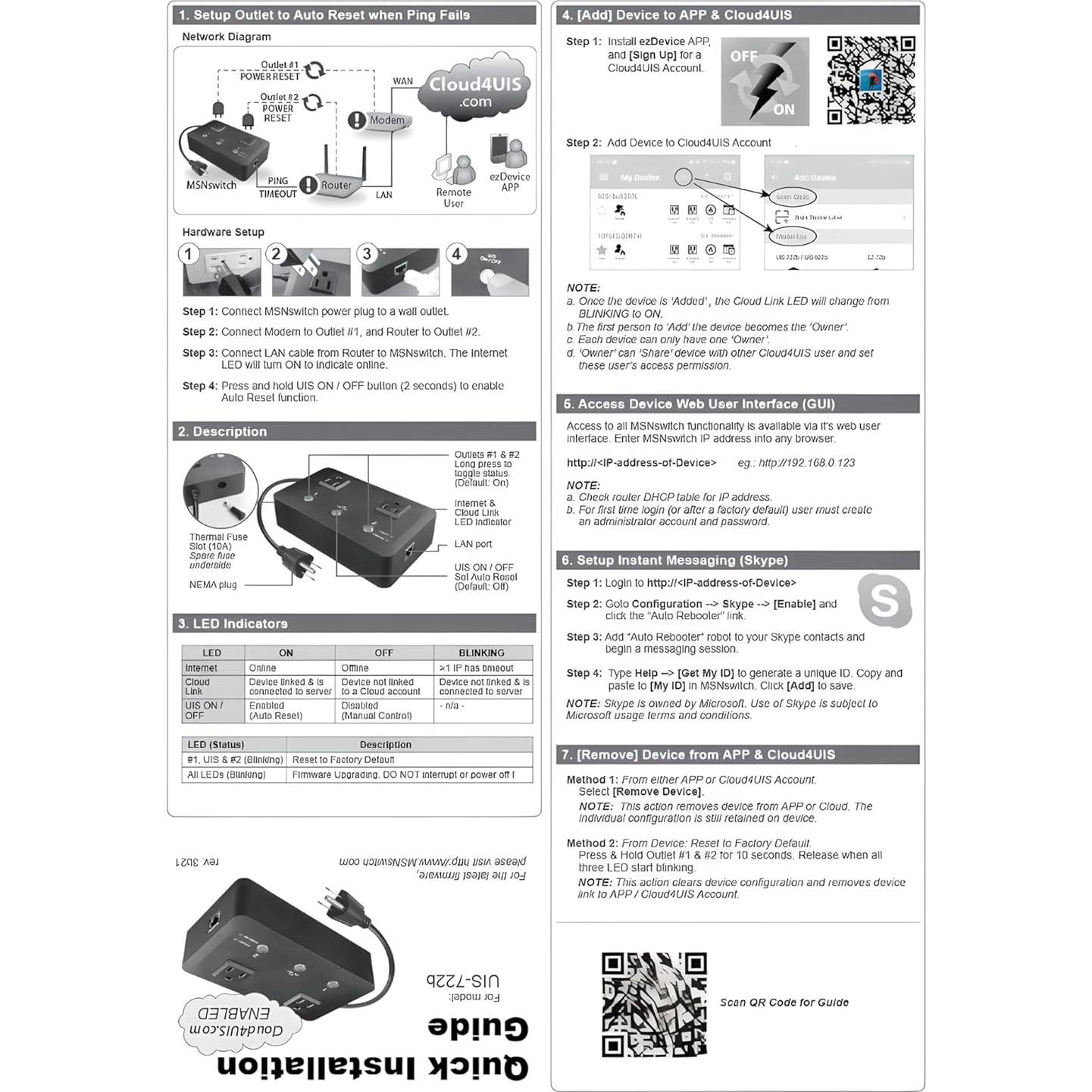 Interruptor Remoto Proxicast UIS-722b con 2 Salidas AC y Control por App