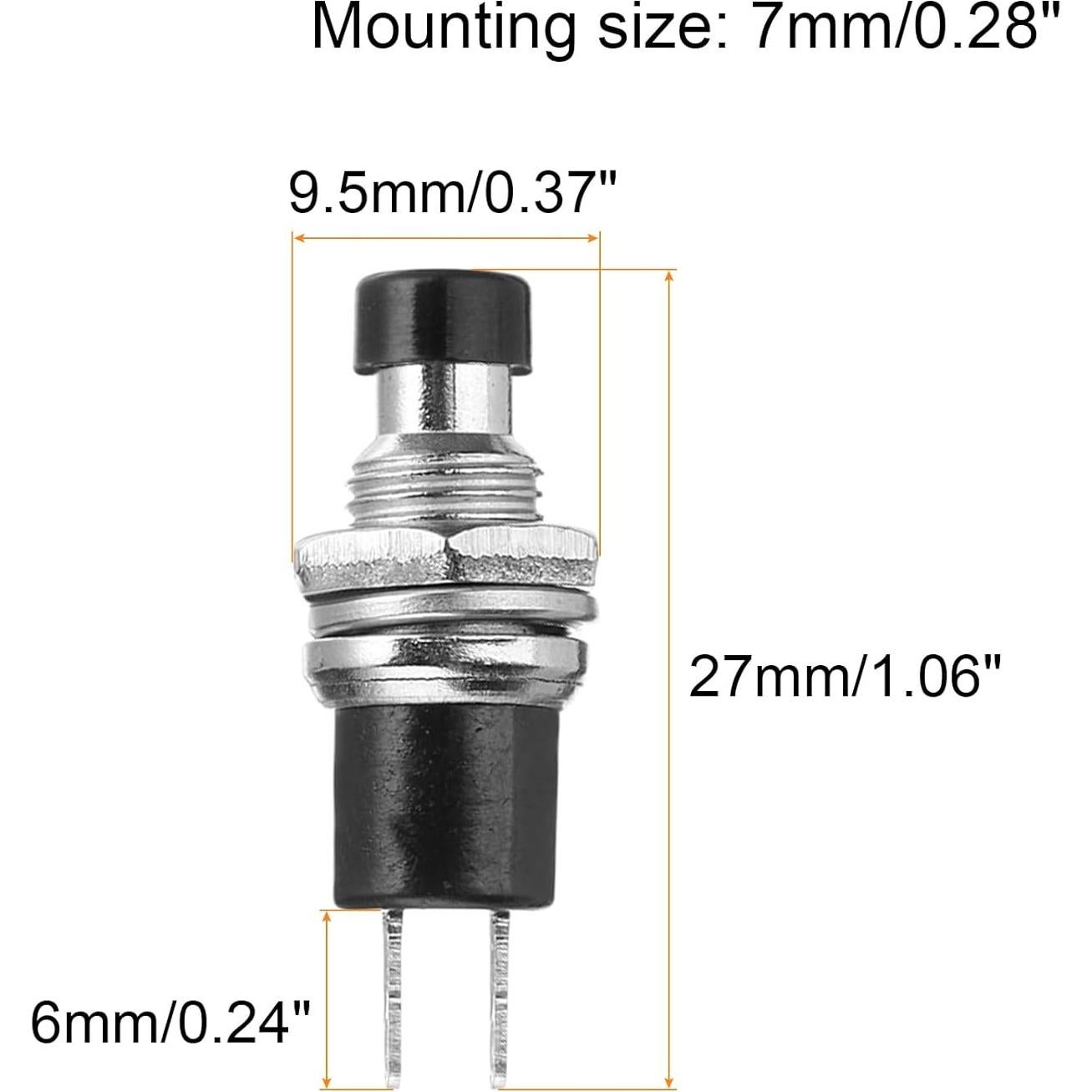 Interruptor de Botón Mini SPST NO 30 Pcs MECCANIXITY 7mm