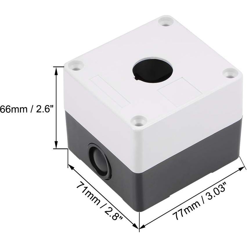 Caja de Control de Interruptor Pulsador 22mm uxcell