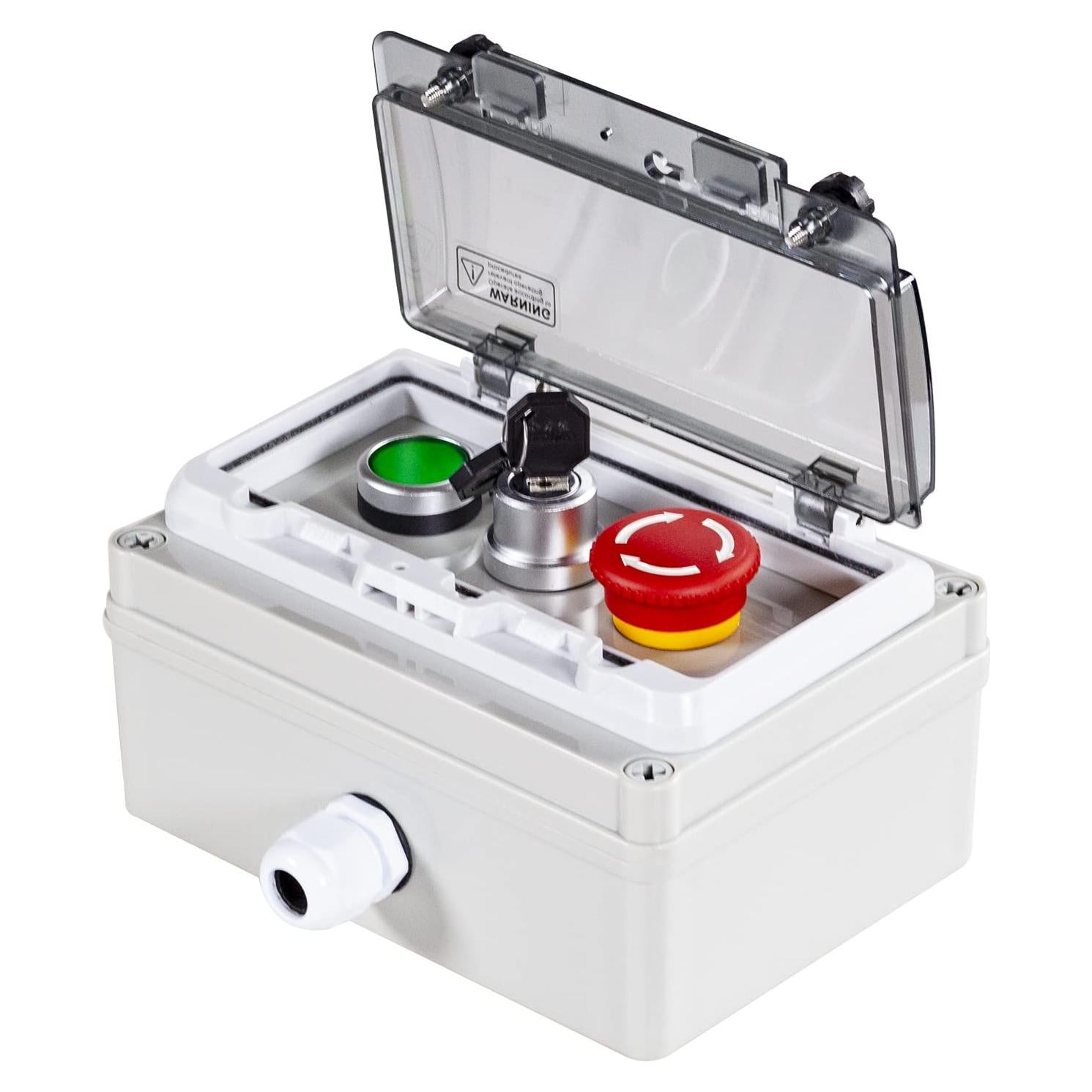 Caja de Botón de Presión IP67 QL-LINRUN Verde con Interruptor