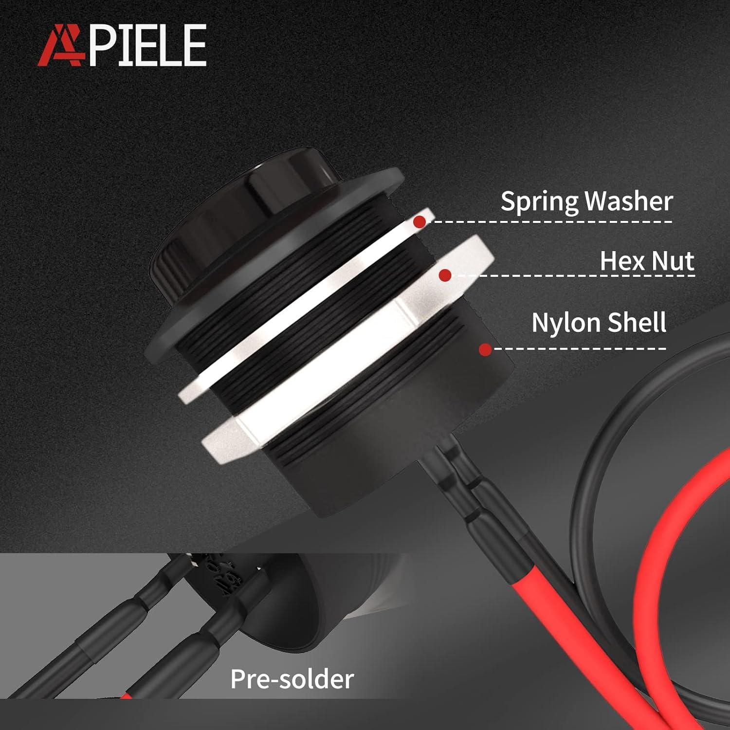 Interruptor de Botón Momentáneo APIELE R13-507 16mm 6 Pcs Negro