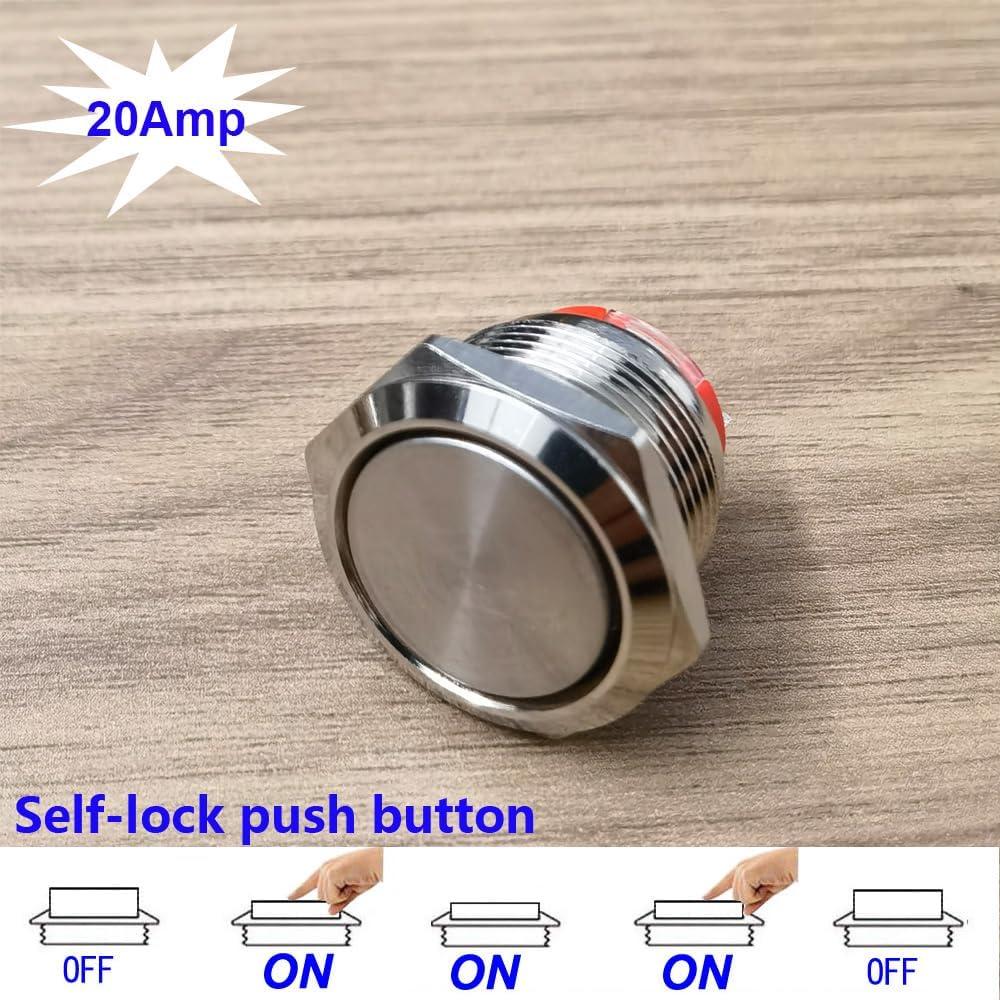 Interruptor de Botón de Presión Gebildet 19mm IP65 Acero Inoxidable