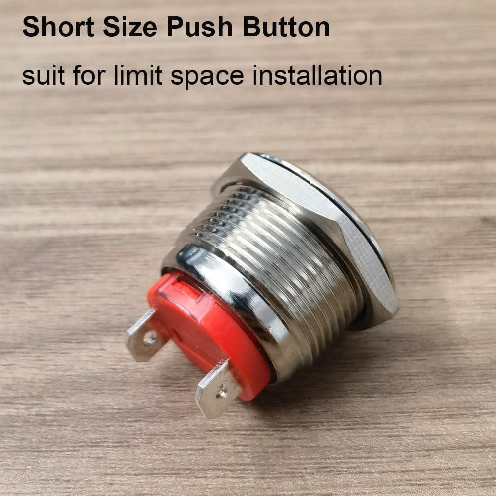 Interruptor de Botón de Presión Gebildet 19mm IP65 Acero Inoxidable