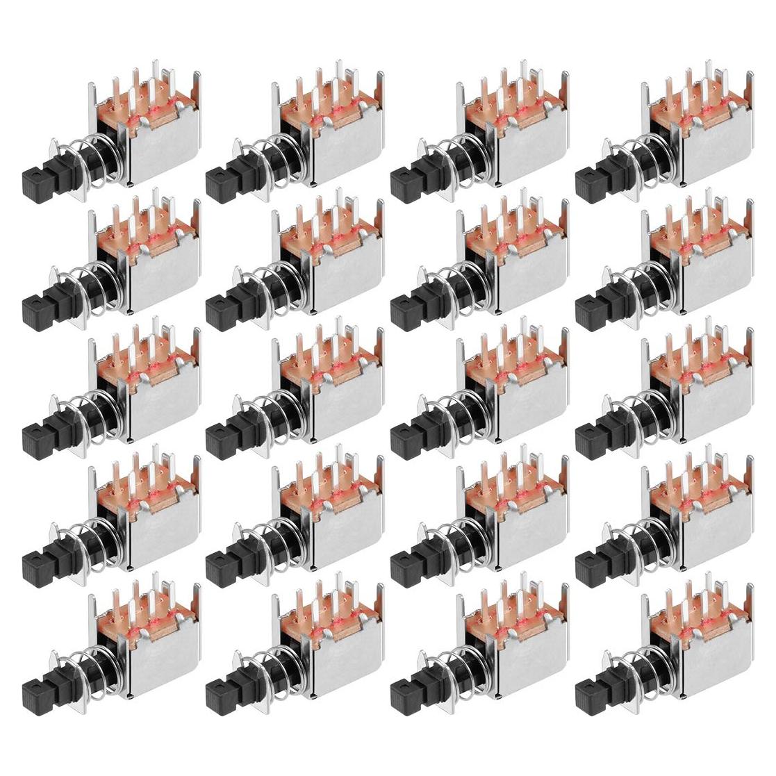 Interruptor DPDT 6 Pines uxcell Auto-bloqueante 20pcs