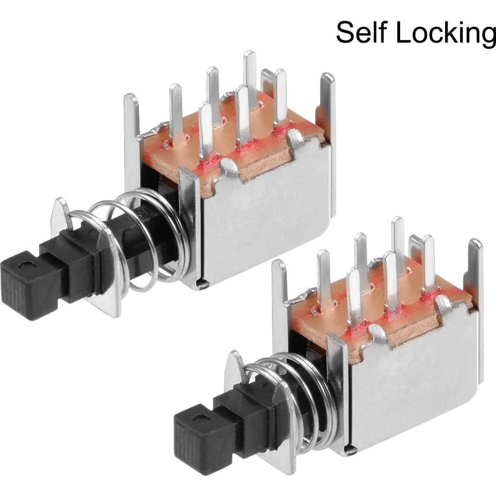 Interruptor DPDT 6 Pines uxcell Auto-bloqueante 20pcs