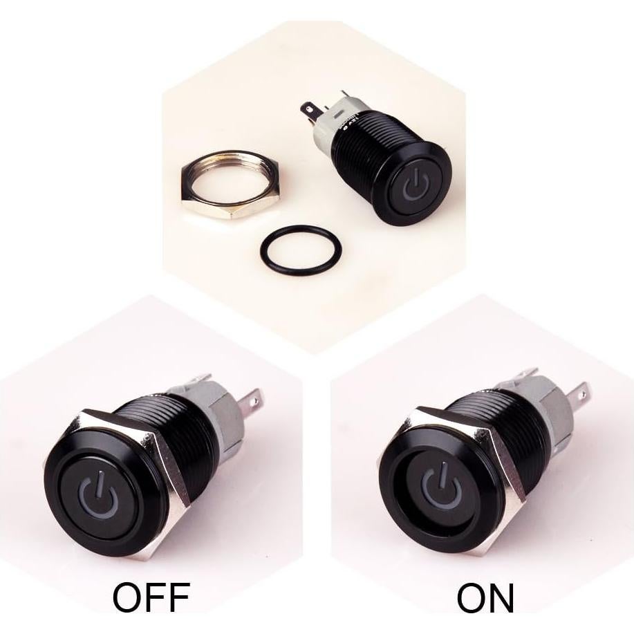 Interruptor de Botón de Presión Ulincos U16F5 1NO1NC Azul