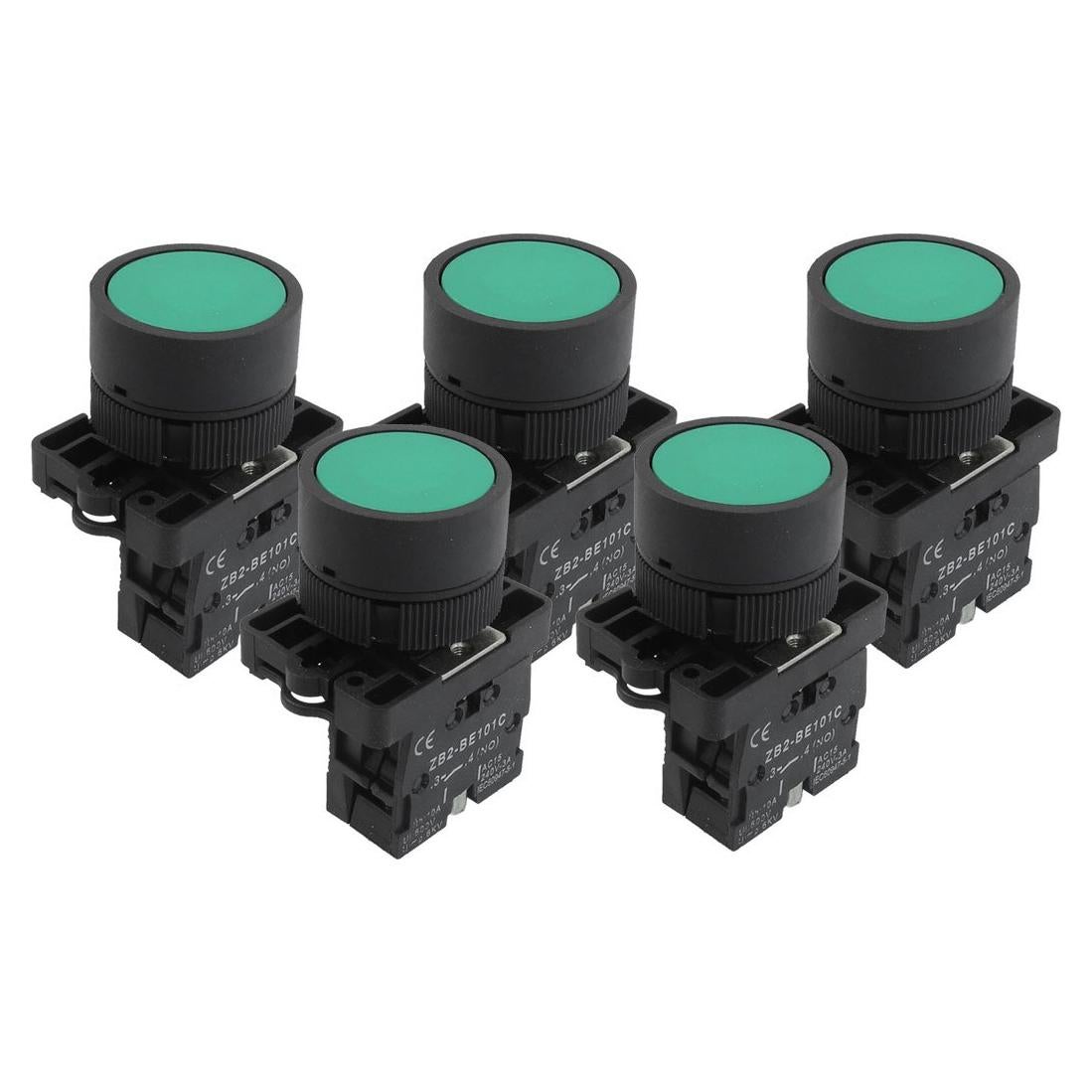 Interruptor de Botón Momentáneo Verde uxcell 600V 10A 5x22mm