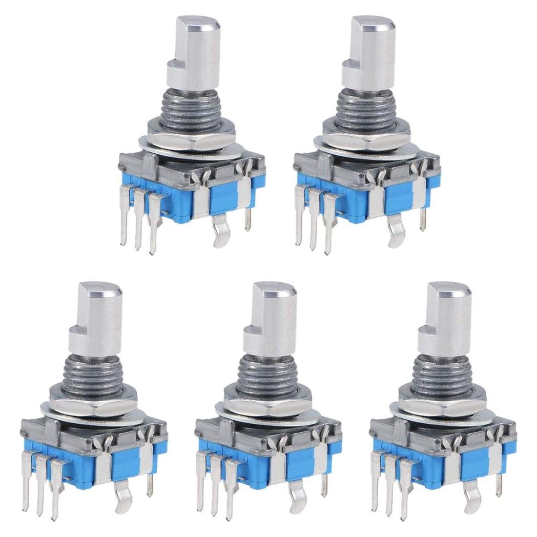 Encoder Rotativo uxcell 360 Grados 5 Pines Eje D 6mm 5Pcs