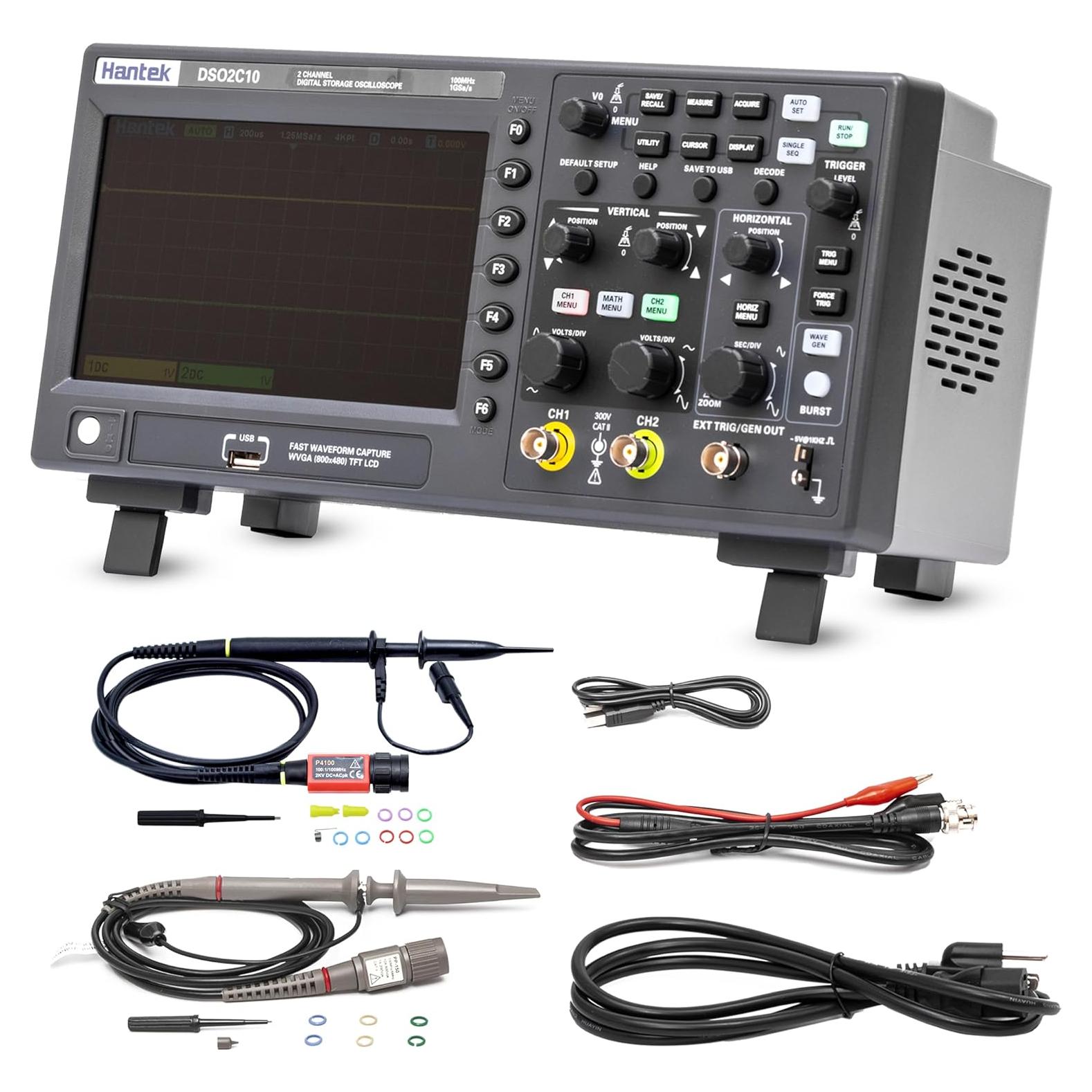 Osciloscopio Digital Hantek DSO2C10 100MHz 2CH 1GSa/s