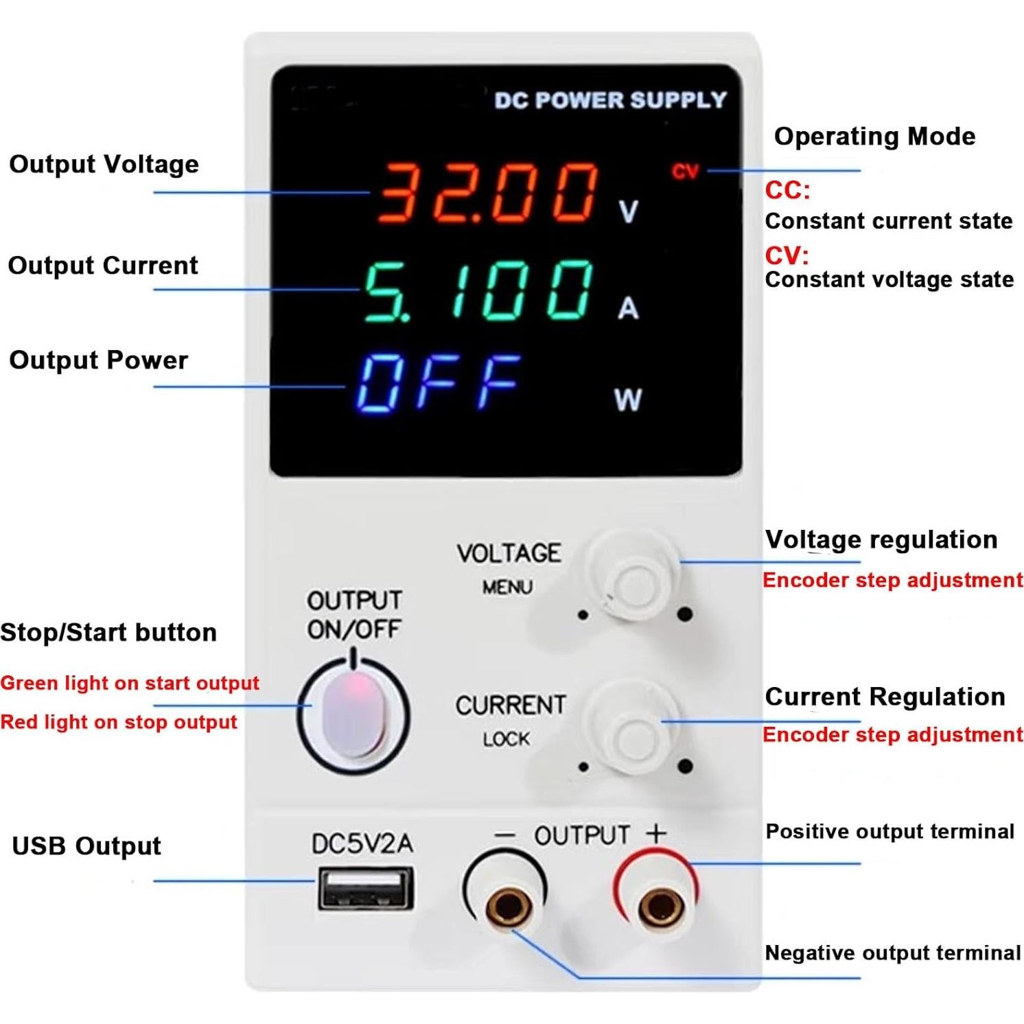 Fuente de Alimentación DC Ajustable 30V 10A NaviTech NP3010HC