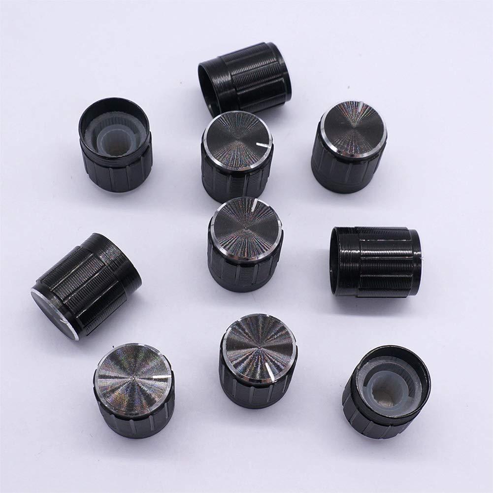 Perilla Rotativa Taiss 10pcs Eje Estriado 6mm Negro 15x16mm