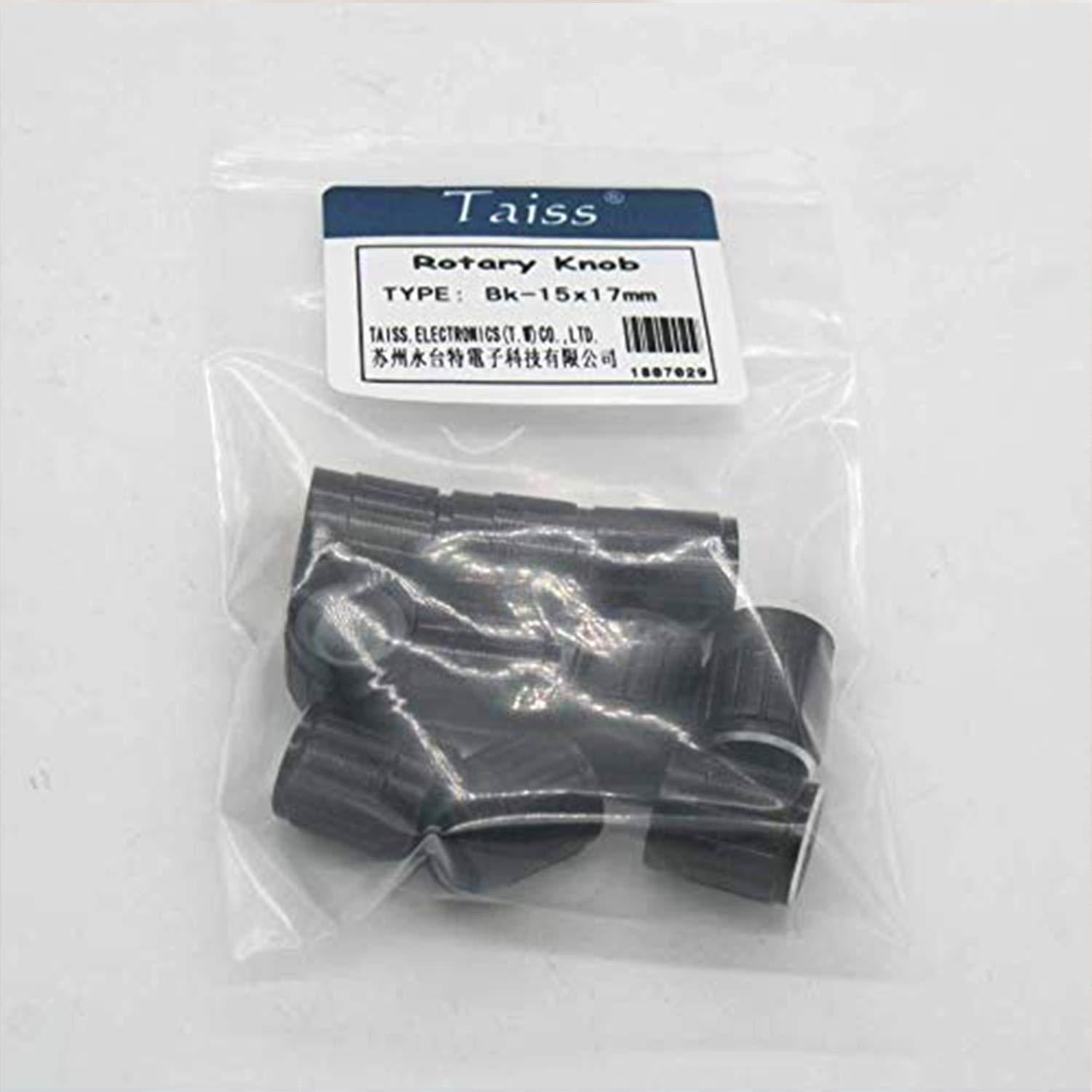 Perilla Rotativa Taiss 10pcs Eje Estriado 6mm Negro 15x16mm