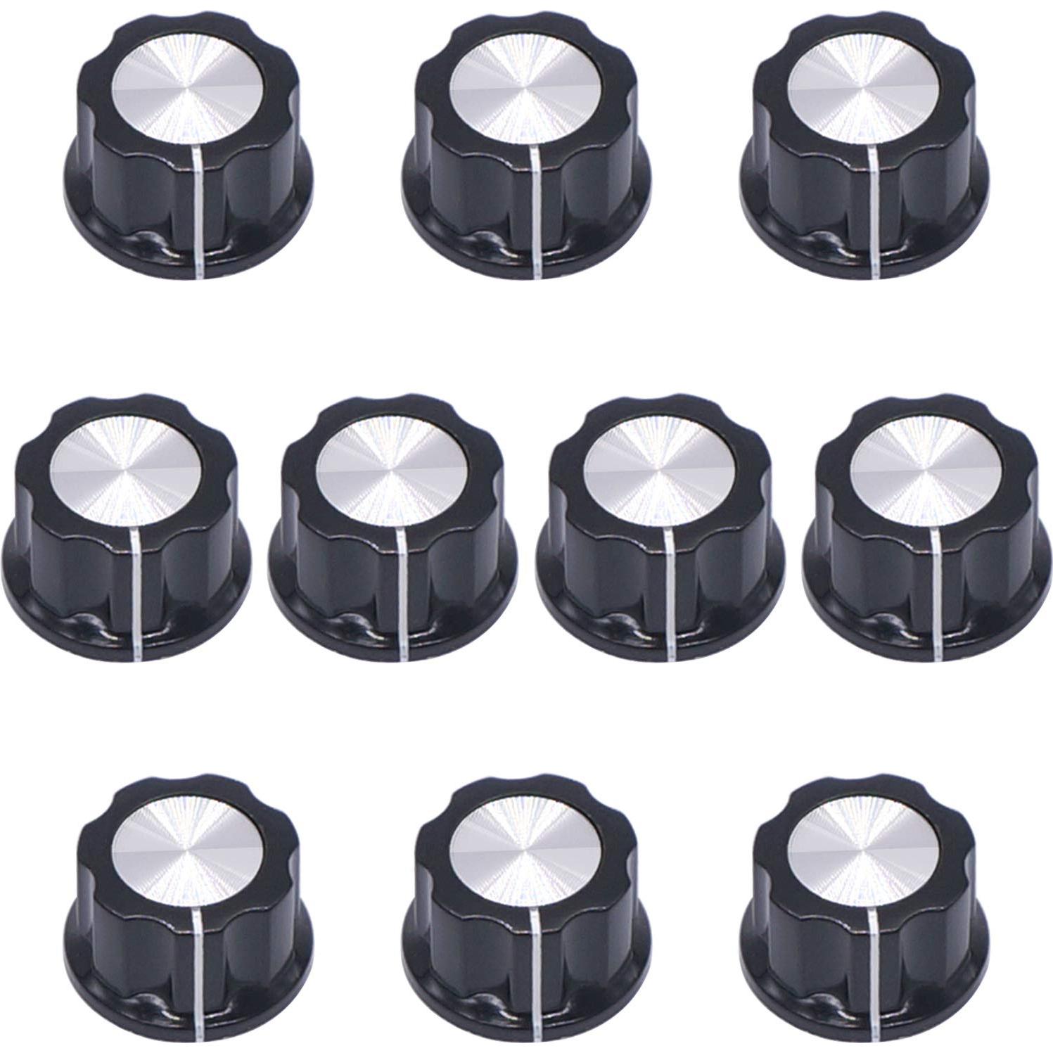Perillas Rotativas Taiss 10pcs 23mm Negro 6.4mm Ajustables