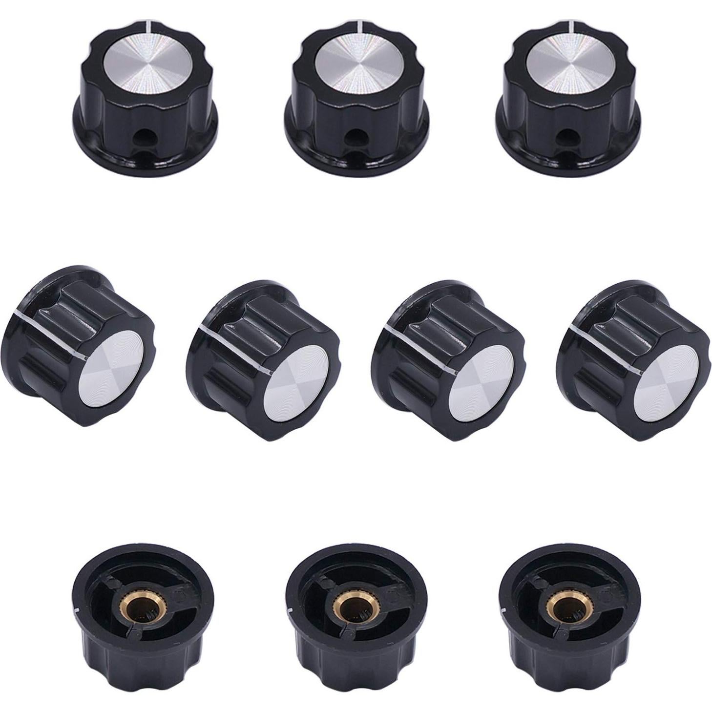 Perillas Rotativas Taiss 10pcs 23mm Negro 6.4mm Ajustables