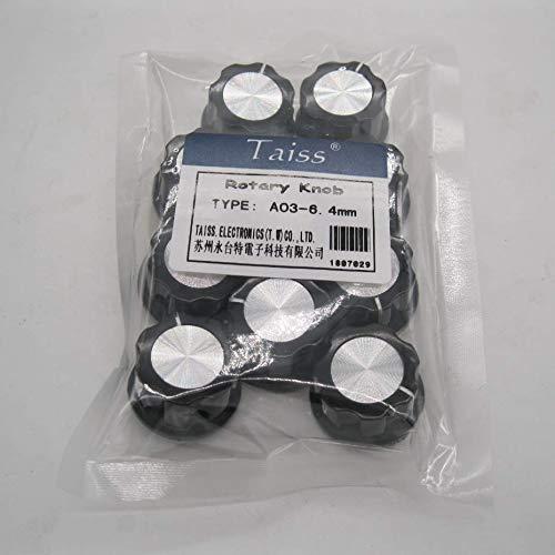 Perillas Rotativas Taiss 10pcs 23mm Negro 6.4mm Ajustables