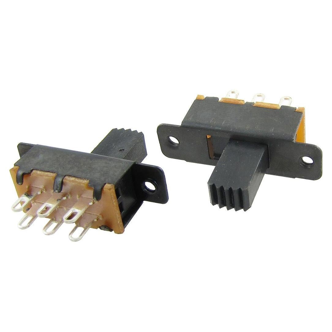 Interruptor Deslizante DPDT uxcell SS22F25 10 Pcs 2 Posiciones