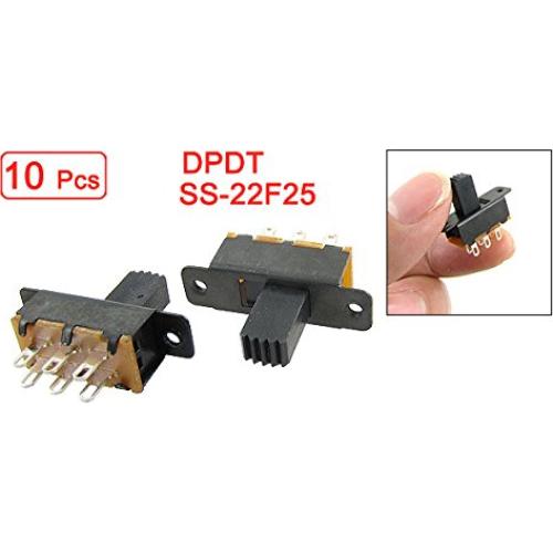 Interruptor Deslizante DPDT uxcell SS22F25 10 Pcs 2 Posiciones