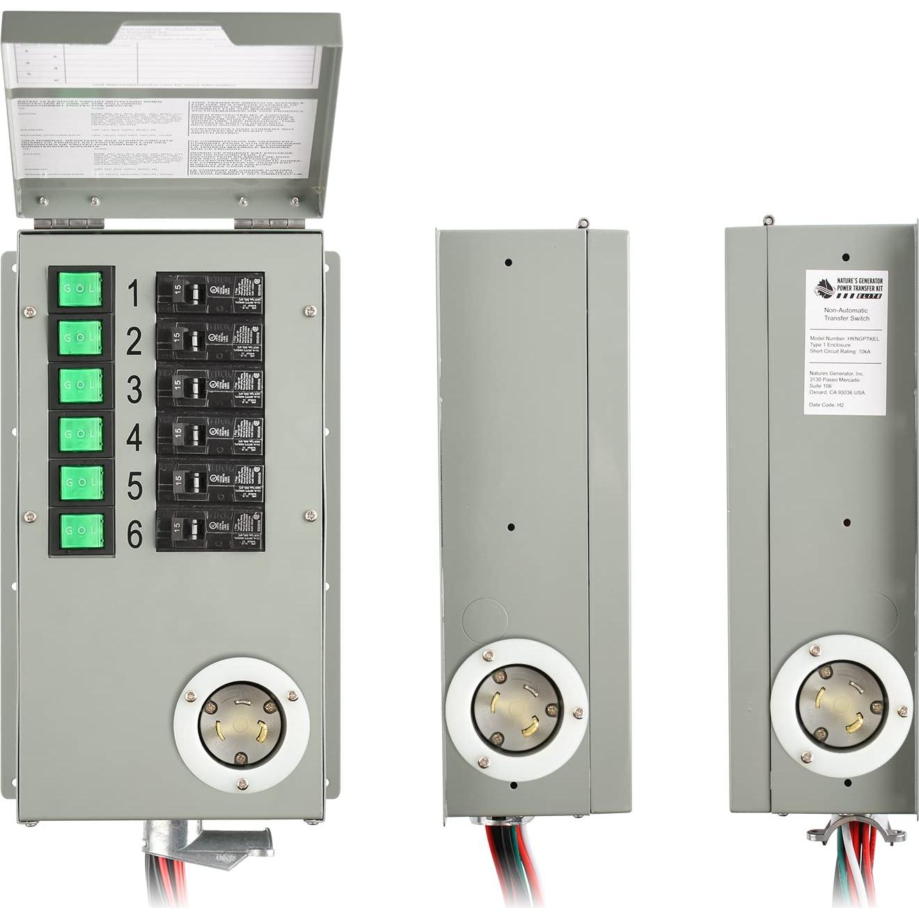 Interruptor de Transferencia HUNTKEY 30A 6 Circuitos 120V Interior