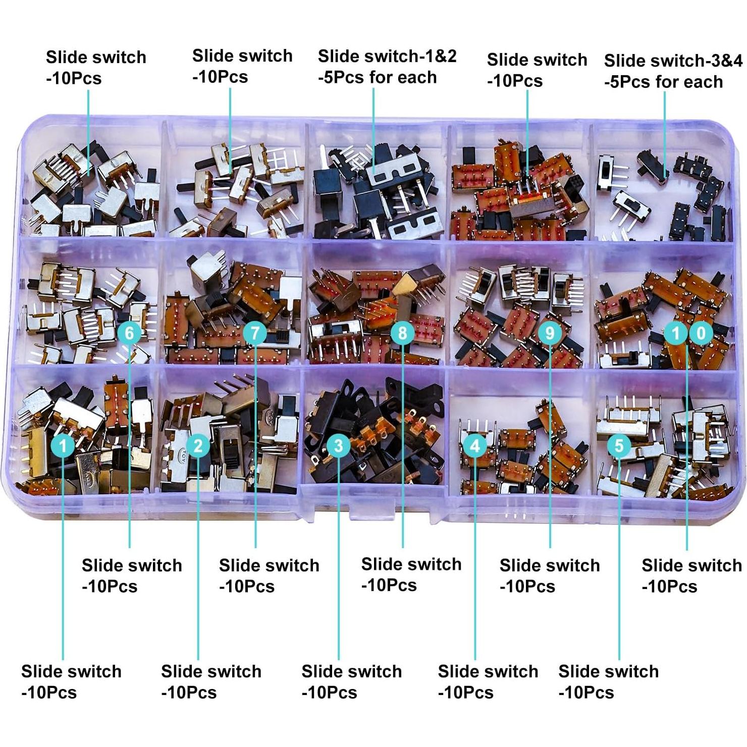 Interruptor deslizante mini micro Keszoox 17 tipos DIY
