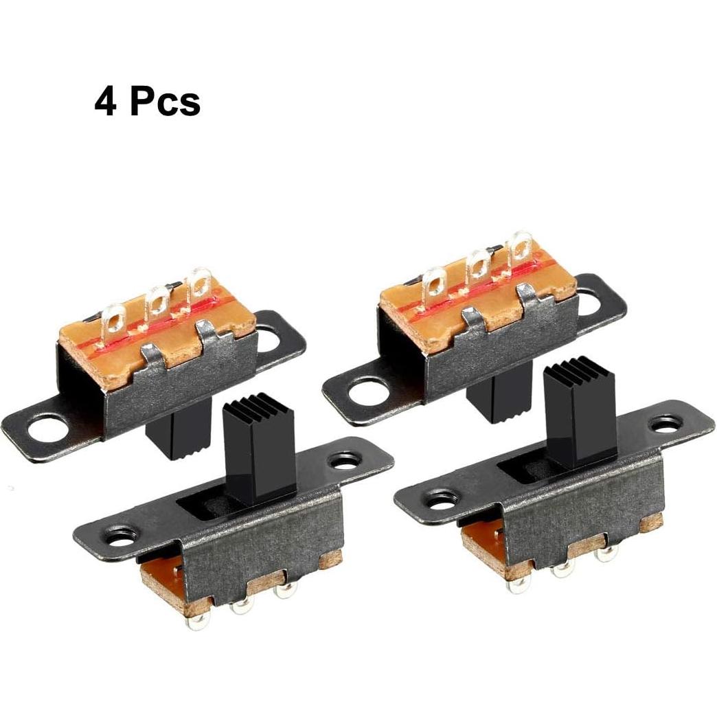 Interruptor Deslizante uxcell SPDT 3 Terminales 3mm 4 Pcs
