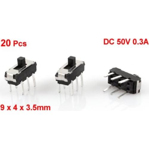 Interruptor deslizante DPDT 6 pines uxcell 9x4x3.5mm