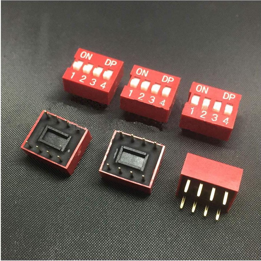 20 Interruptores DIP 4 posiciones Comidox 2.54mm 8 terminales