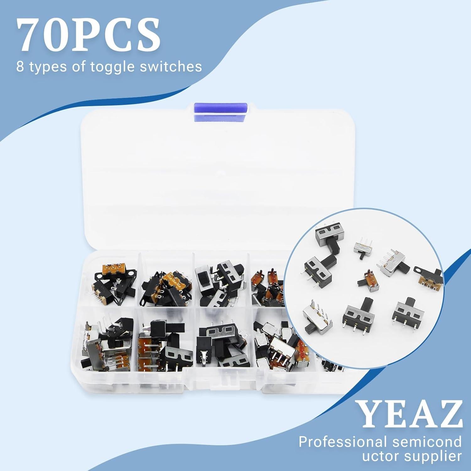 Kit de Interruptores de Palanca 70 Piezas YEAZ SPDT DPDT