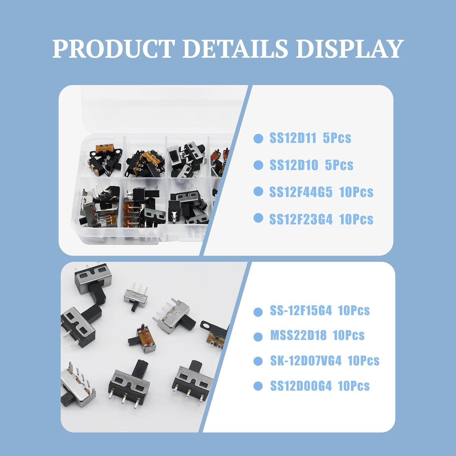 Kit de Interruptores de Palanca 70 Piezas YEAZ SPDT DPDT