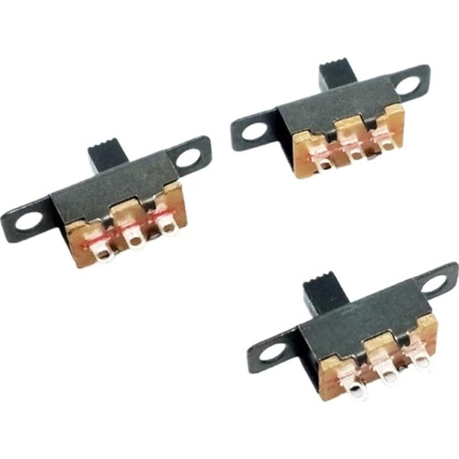 Interruptor deslizante SPDT mini negro LSUHUI 100 piezas 6MM